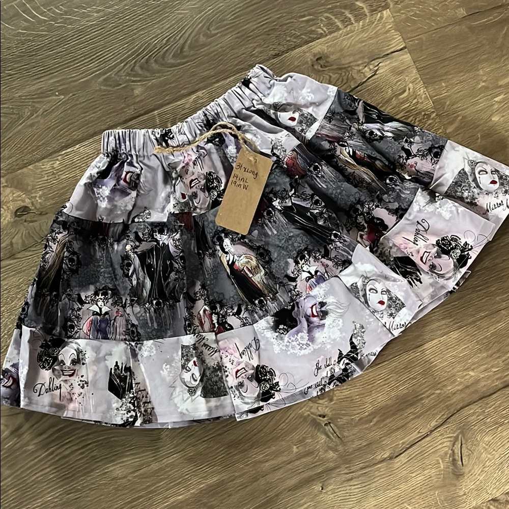 Stylish Graphic Print girls Disney villains  Skirt
